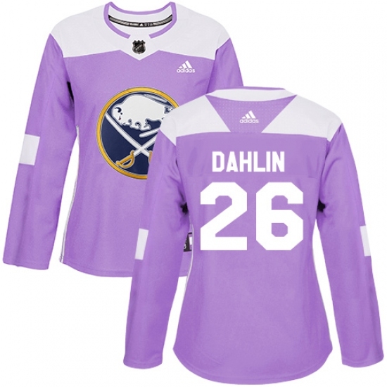 Women's Adidas Buffalo Sabres #26 Rasmus Dahlin Authentic Purple Fights Cancer Practice NHL Jersey Women's Adidas Buffalo Sabres #26 Rasmus Dahlin Authentic Purple Fights Cancer Practice NHL Jersey