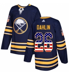 Youth Adidas Buffalo Sabres #26 Rasmus Dahlin Authentic Navy Blue USA Flag Fashion NHL Jersey