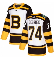 Men's Adidas Boston Bruins #74 Jake DeBrusk Authentic White 2019 Winter Classic NHL Jersey