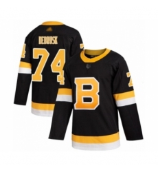 Men's Boston Bruins #74 Jake DeBrusk Authentic Black Alternate Hockey Jersey