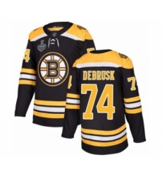 Men's Boston Bruins #74 Jake DeBrusk Authentic Black Home 2019 Stanley Cup Final Bound Hockey Jersey