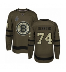 Men's Boston Bruins #74 Jake DeBrusk Authentic Green Salute to Service 2019 Stanley Cup Final Bound Hockey Jersey