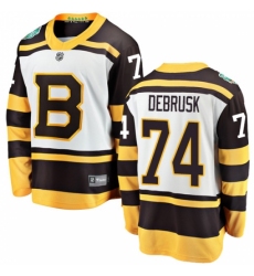 Men's Boston Bruins #74 Jake DeBrusk White 2019 Winter Classic Fanatics Branded Breakaway NHL Jersey