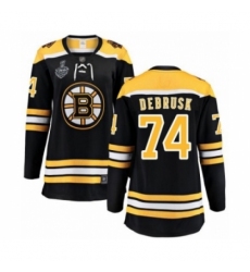 Women's Boston Bruins #74 Jake DeBrusk Authentic Black Home Fanatics Branded Breakaway 2019 Stanley Cup Final Bound Hockey Jersey