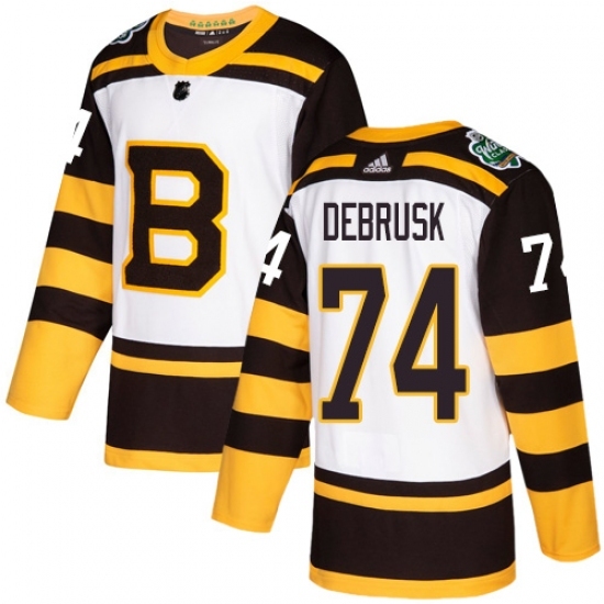 Youth Adidas Boston Bruins #74 Jake DeBrusk Authentic White 2019 Winter Classic NHL Jersey Youth Adidas Boston Bruins #74 Jake DeBrusk Authentic White 2019 Winter Classic NHL Jersey
