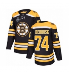 Youth Boston Bruins #74 Jake DeBrusk Authentic Black Home 2019 Stanley Cup Final Bound Hockey Jersey