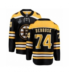 Youth Boston Bruins #74 Jake DeBrusk Authentic Black Home Fanatics Branded Breakaway 2019 Stanley Cup Final Bound Hockey Jersey