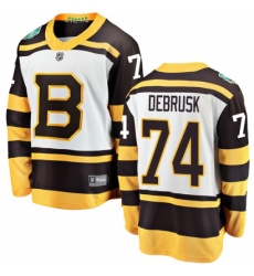 Youth Boston Bruins #74 Jake DeBrusk White 2019 Winter Classic Fanatics Branded Breakaway NHL Jersey