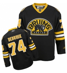 Youth Reebok Boston Bruins #74 Jake DeBrusk Premier Black Third NHL Jersey