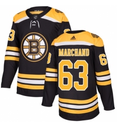 Men's Adidas Boston Bruins #63 Brad Marchand Authentic Black Home NHL Jersey