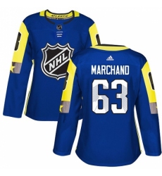 Women's Adidas Boston Bruins #63 Brad Marchand Authentic Royal Blue 2018 All-Star Atlantic Division NHL Jersey