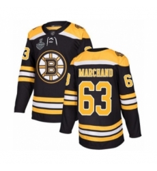 Youth Boston Bruins #63 Brad Marchand Authentic Black Home 2019 Stanley Cup Final Bound Hockey Jersey