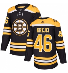 Men's Adidas Boston Bruins #46 David Krejci Authentic Black Home NHL Jersey