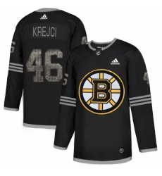 Men's Adidas Boston Bruins #46 David Krejci Black Authentic Classic Stitched NHL Jersey