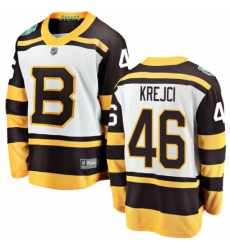 Men's Boston Bruins #46 David Krejci White 2019 Winter Classic Fanatics Branded Breakaway NHL Jersey