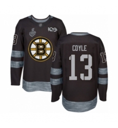 Men's Boston Bruins #13 Charlie Coyle Authentic Black 1917-2017 100th Anniversary 2019 Stanley Cup Final Bound Hockey Jersey