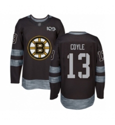 Men's Boston Bruins #13 Charlie Coyle Authentic Black 1917-2017 100th Anniversary Hockey Jersey