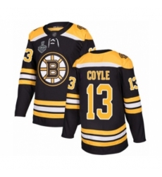 Men's Boston Bruins #13 Charlie Coyle Authentic Black Home 2019 Stanley Cup Final Bound Hockey Jersey