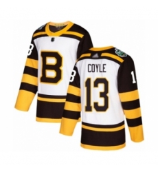 Men's Boston Bruins #13 Charlie Coyle Authentic White 2019 Winter Classic Hockey Jersey