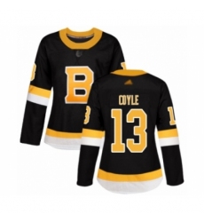 Women's Boston Bruins #13 Charlie Coyle Authentic Black Alternate Hockey Jersey