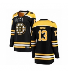 Women's Boston Bruins #13 Charlie Coyle Authentic Black Home Fanatics Branded Breakaway 2019 Stanley Cup Final Bound Hockey Jersey
