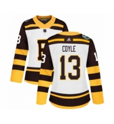 Women's Boston Bruins #13 Charlie Coyle Authentic White 2019 Winter Classic Hockey Jersey
