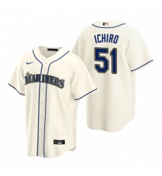 Men's Nike Seattle Mariners #51 Ichiro Suzuki Cream Alternate Stitched Baseball Jersey