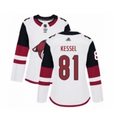Women's Arizona Coyotes #81 Phil Kessel Authentic White Away Hockey Jersey
