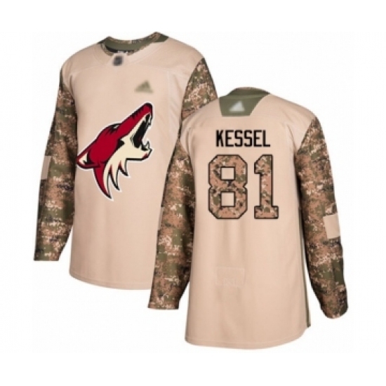Youth Arizona Coyotes #81 Phil Kessel Authentic Camo Veterans Day Practice Hockey Jersey Youth Arizona Coyotes #81 Phil Kessel Authentic Camo Veterans Day Practice Hockey Jersey