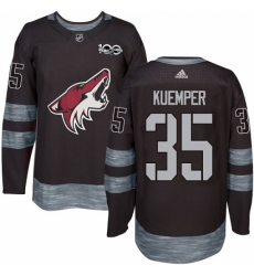 Men's Adidas Arizona Coyotes #35 Darcy Kuemper Authentic Black 1917-2017 100th Anniversary NHL Jersey