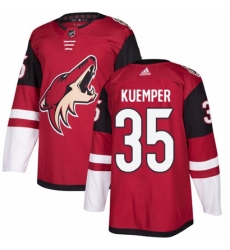 Men's Adidas Arizona Coyotes #35 Darcy Kuemper Authentic Burgundy Red Home NHL Jersey