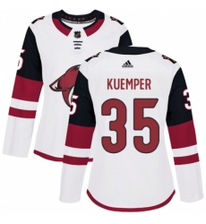 Women's Adidas Arizona Coyotes #35 Darcy Kuemper Authentic White Away NHL Jersey