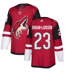 Men's Adidas Arizona Coyotes #23 Oliver Ekman-Larsson Authentic Burgundy Red Home NHL Jersey