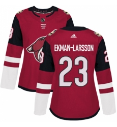 Women's Adidas Arizona Coyotes #23 Oliver Ekman-Larsson Premier Burgundy Red Home NHL Jersey