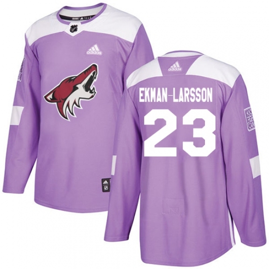 Youth Adidas Arizona Coyotes #23 Oliver Ekman-Larsson Authentic Purple Fights Cancer Practice NHL Jersey Youth Adidas Arizona Coyotes #23 Oliver Ekman-Larsson Authentic Purple Fights Cancer Practice NHL Jersey
