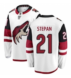 Men's Arizona Coyotes #21 Derek Stepan Fanatics Branded White Away Breakaway NHL Jersey