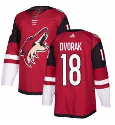 Men's Adidas Arizona Coyotes #18 Christian Dvorak Premier Burgundy Red Home NHL Jersey