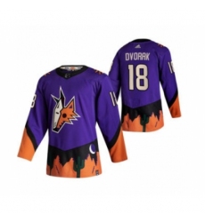 Men's Arizona Coyotes #18 Christian Dvorak Purple 2020-21 Reverse Retro Alternate Hockey Jersey