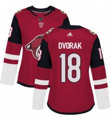 Women's Adidas Arizona Coyotes #18 Christian Dvorak Authentic Burgundy Red Home NHL Jersey