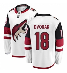 Youth Arizona Coyotes #18 Christian Dvorak Fanatics Branded White Away Breakaway NHL Jersey