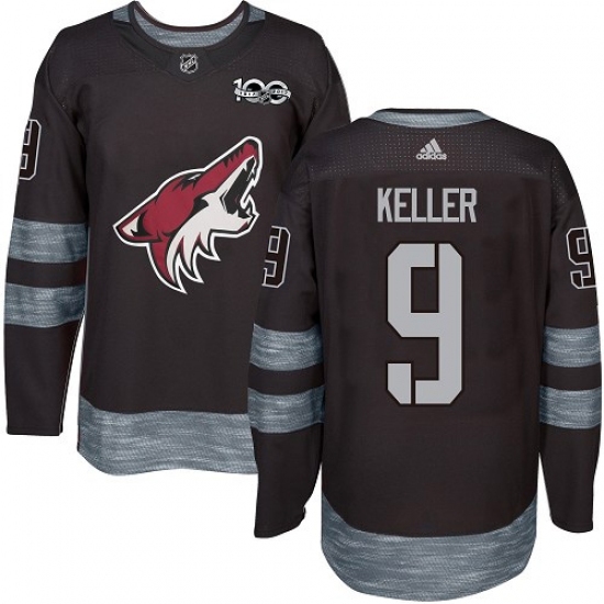 Men's Adidas Arizona Coyotes #9 Clayton Keller Premier Black 1917-2017 100th Anniversary NHL Jersey Men's Adidas Arizona Coyotes #9 Clayton Keller Premier Black 1917-2017 100th Anniversary NHL Jersey