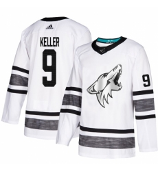 Men's Adidas Arizona Coyotes #9 Clayton Keller White 2019 All-Star Game Parley Authentic Stitched NHL Jersey