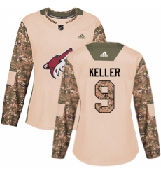 Women's Adidas Arizona Coyotes #9 Clayton Keller Authentic Camo Veterans Day Practice NHL Jersey Women's Adidas Arizona Coyotes #9 Clayton Keller Authentic Camo Veterans Day Practice NHL Jersey