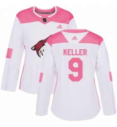 Women's Adidas Arizona Coyotes #9 Clayton Keller Authentic White/Pink Fashion NHL Jersey Women's Adidas Arizona Coyotes #9 Clayton Keller Authentic White/Pink Fashion NHL Jersey