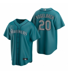 Men's Nike Seattle Mariners #20 Daniel Vogelbach Aqua Alternate Stitched Baseball Jersey