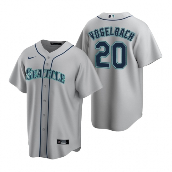 Men's Nike Seattle Mariners #20 Daniel Vogelbach Gray Road Stitched Baseball Jersey Men's Nike Seattle Mariners #20 Daniel Vogelbach Gray Road Stitched Baseball Jersey