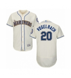 Men's Seattle Mariners #20 Daniel Vogelbach Cream Alternate Flex Base Authentic Collection Baseball Player Jersey