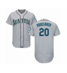 Men's Seattle Mariners #20 Daniel Vogelbach Grey Road Flex Base Authentic Collection Baseball Player Jersey