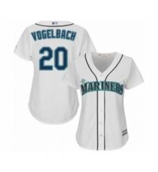 Women's Seattle Mariners #20 Daniel Vogelbach Authentic White Home Cool Base Baseball Player Jersey