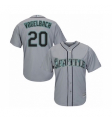 Youth Seattle Mariners #20 Daniel Vogelbach Authentic Grey Road Cool Base Baseball Player Jersey
